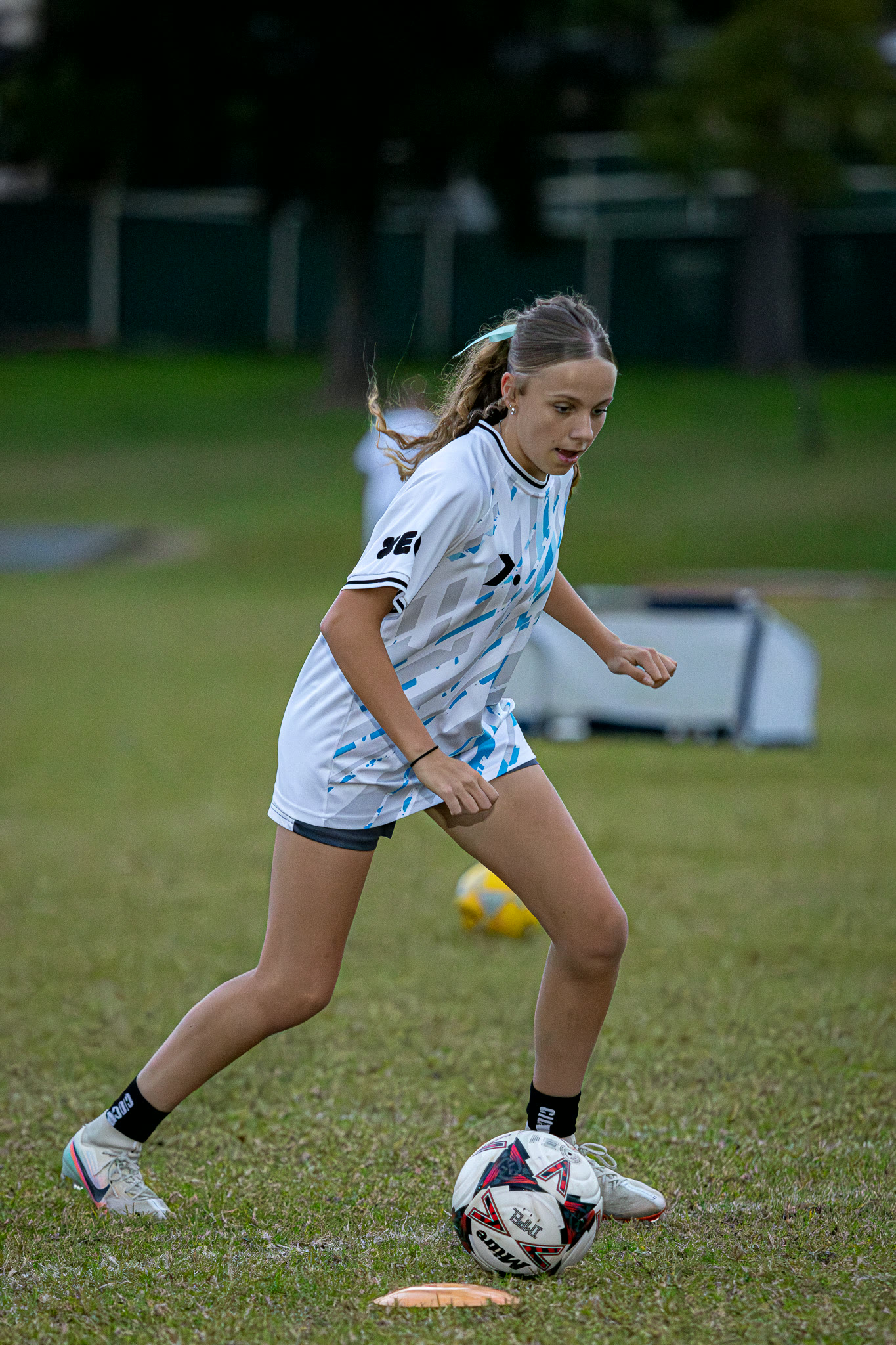 A Gamechanger player on the ball during a session.
